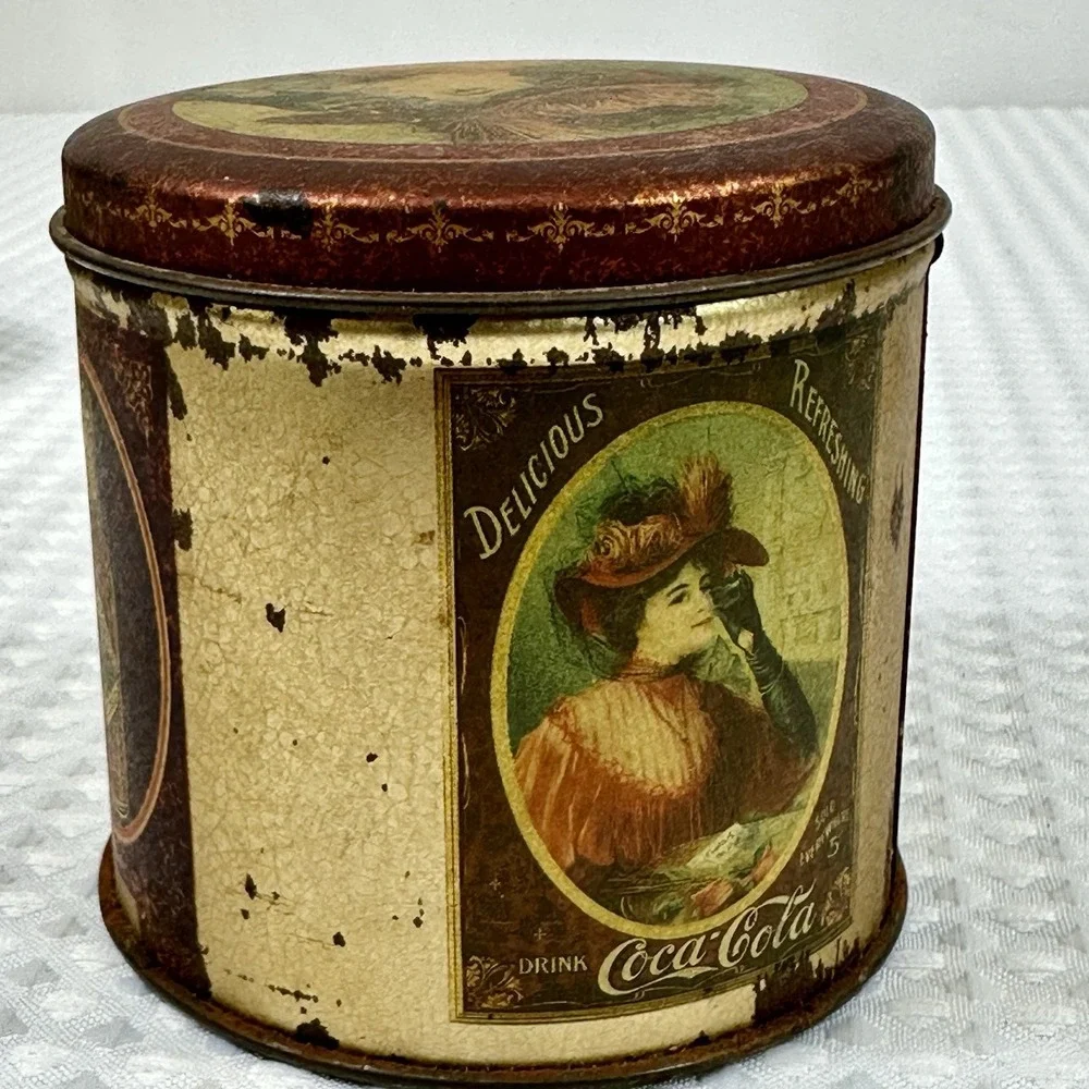 Vintage Coca-Cola Round & Oval Tin Set 4